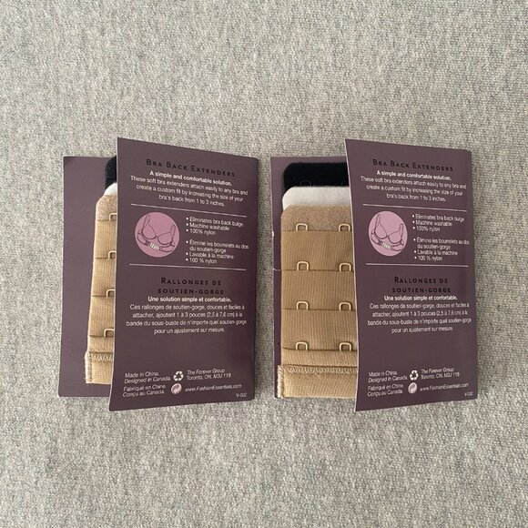 Fashion Essentials Comfort Back Bra Extenders Lot of 2 Size 3 and 4 Hook - Picture 2 of 5